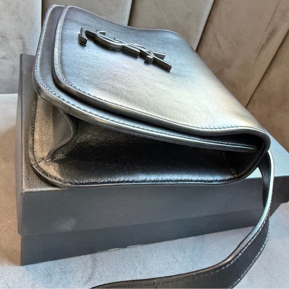 Yves Saint Laurent Spontini Saddle Bag Black in Smooth Calfskin Monogram Camera - Picture 12 of 17